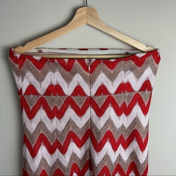 NEW Missoni Chevron Knit Zigzag Sleeveless Mini Dress in White/Red Size 46 - Picture 9 of 16